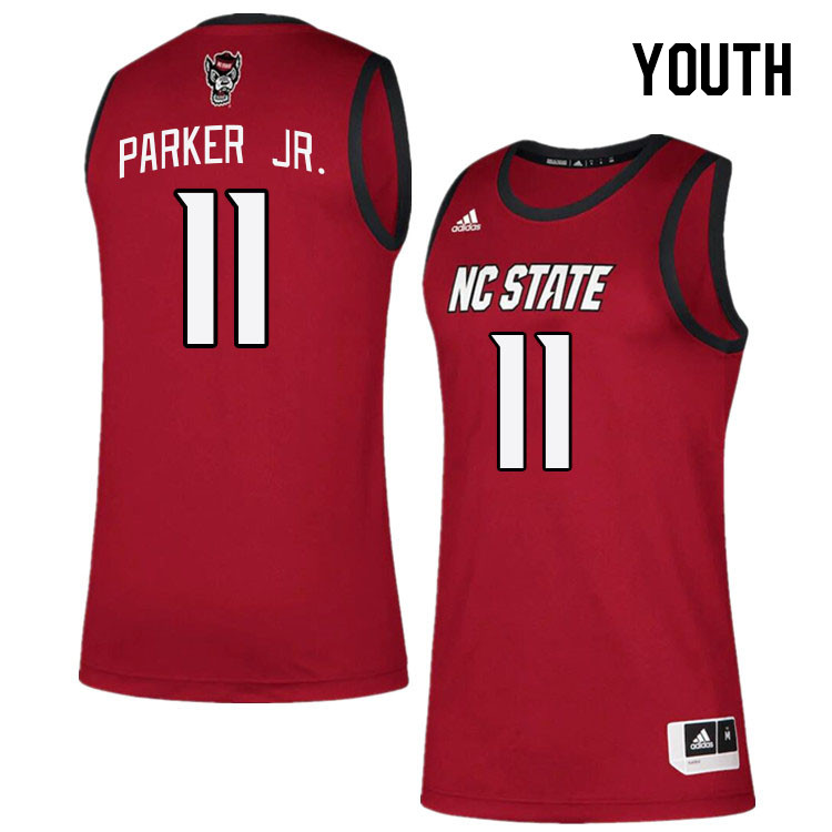 Youth #11 Dennis Parker Jr. NC State Wolfpack College Basketball Jerseys Stitched Sale-Red - Click Image to Close